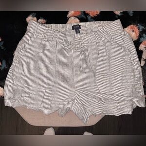 J. Crew Women's Black and White Striped Bermuda Shorts